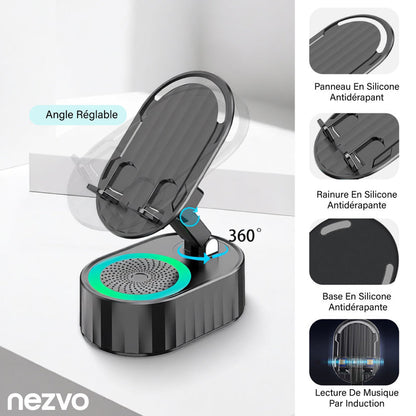 Support de Téléphone Multifonction – Enceinte Bluetooth & Power Bank Intégrés