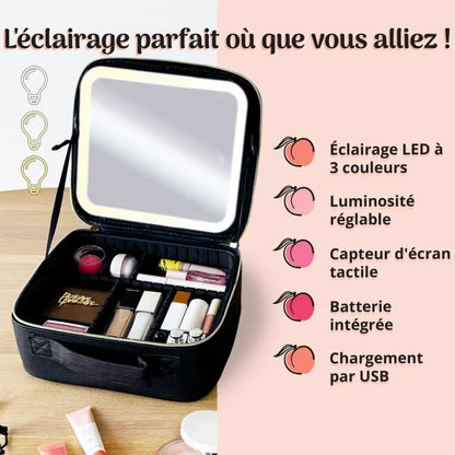 Le Sac de Maquillage avec Miroir LED pour une Beauté Parfaite Partout !