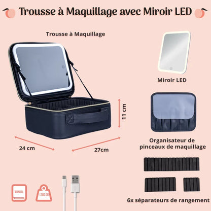 Le Sac de Maquillage avec Miroir LED pour une Beauté Parfaite Partout !