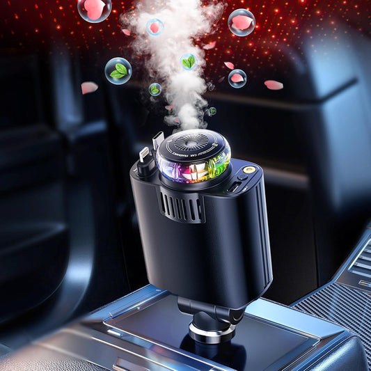 Diffuseur de parfum USB C 5 en 1 Chargeur de voiture rétractable rapide