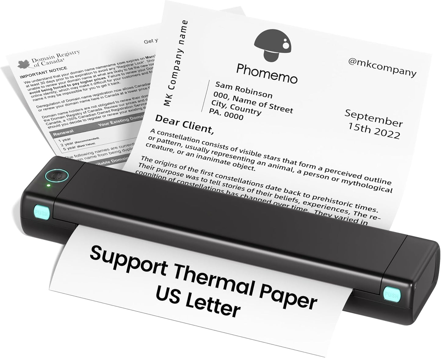 Imprimante thermique portable sans fil Mini A4