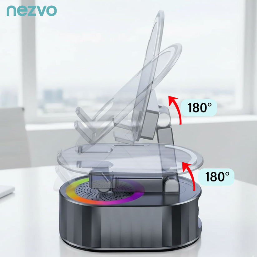 Support de Téléphone Multifonction – Enceinte Bluetooth & Power Bank Intégrés