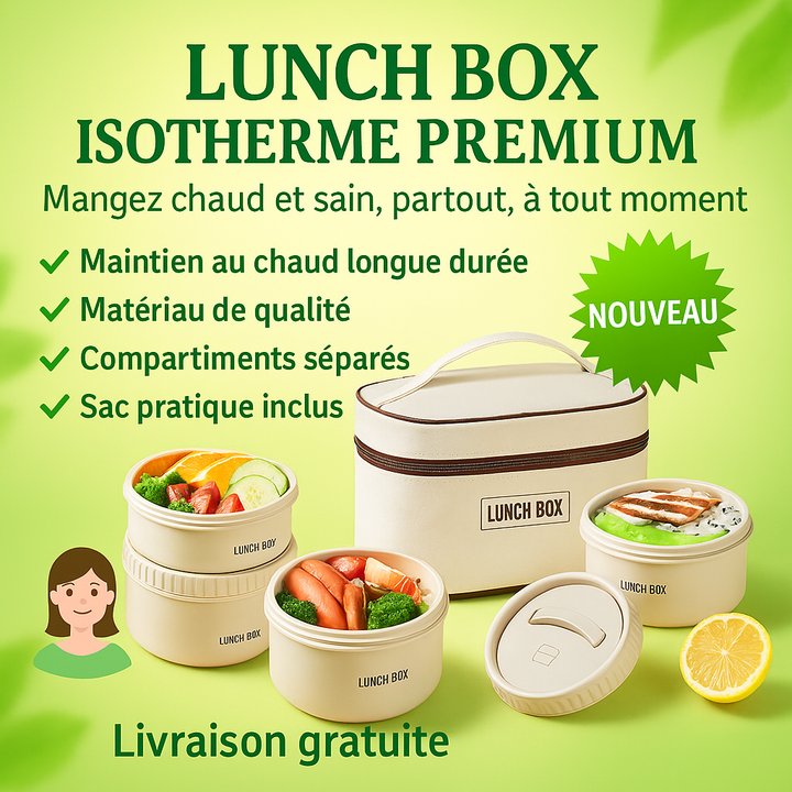 Lunch Box Isotherme Premium – Mangez chaud et sain, partout, à tout moment !