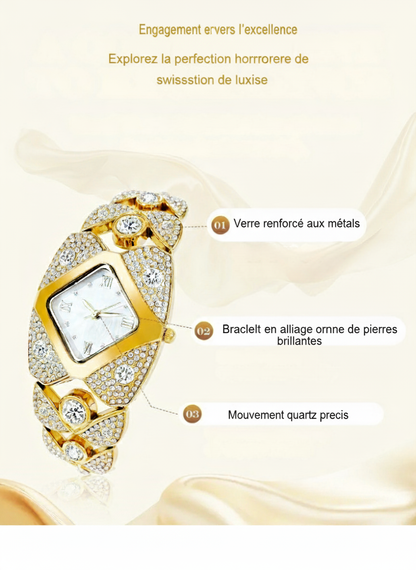 Montre à quartz pour femme au design rétro