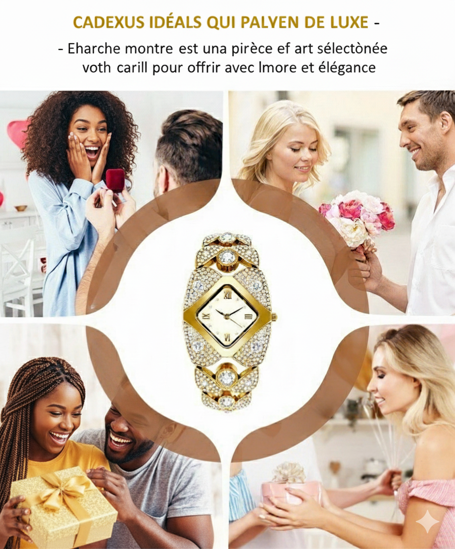 Montre à quartz pour femme au design rétro