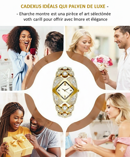 Montre à quartz pour femme au design rétro