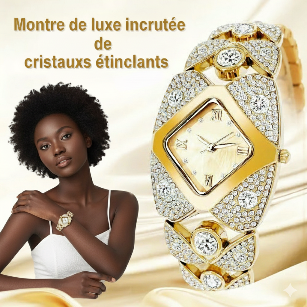 Montre à quartz pour femme au design rétro