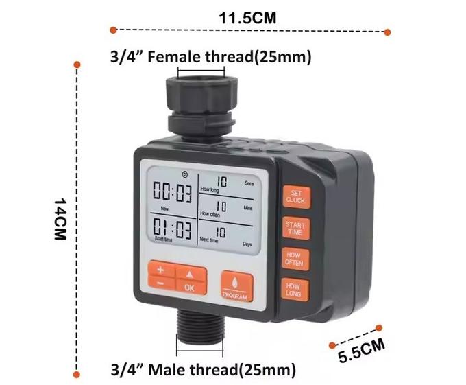 Minuteur d'arrosage intelligent automatique étanche avec grand écran