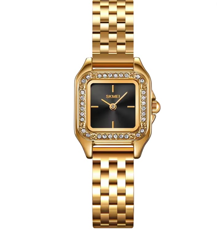 Montre Diva Noire Dorée pour Femme