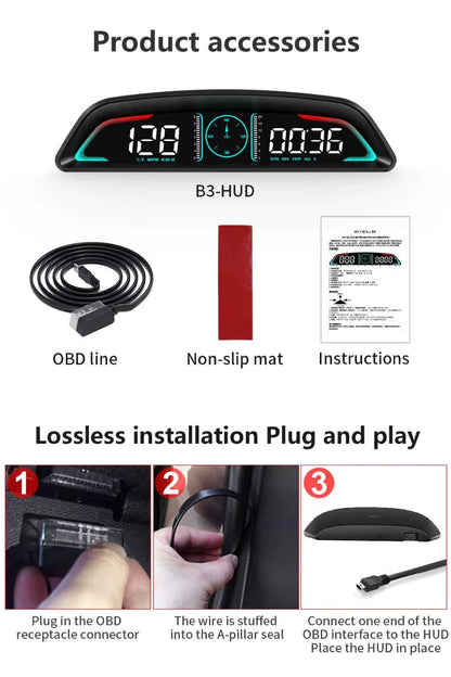 Affichage tête haute OBD 2 - Tableau de bord intelligent